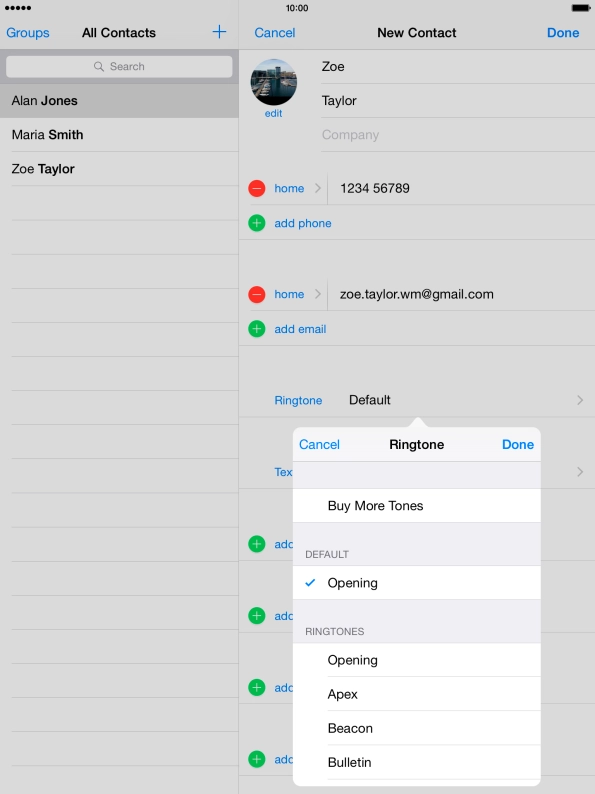 Press the required ring tones to hear them.
