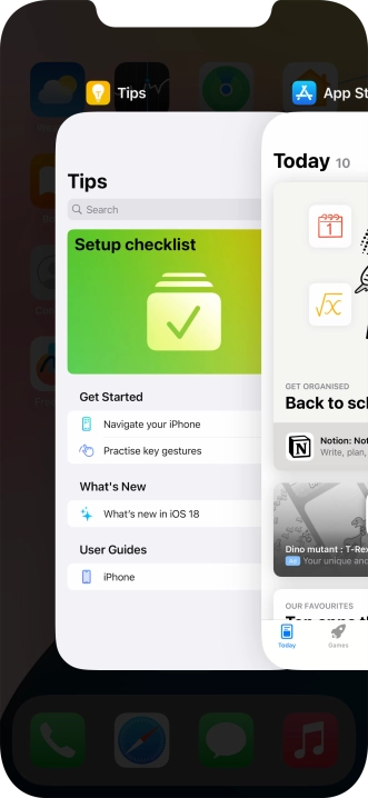 Slide upwards on the required application to end it.