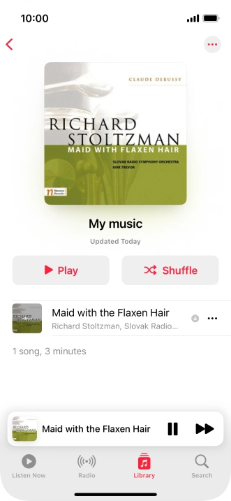 Press the song title.