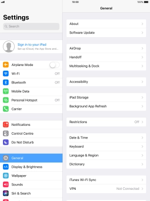 Press Sign in to your iPad.