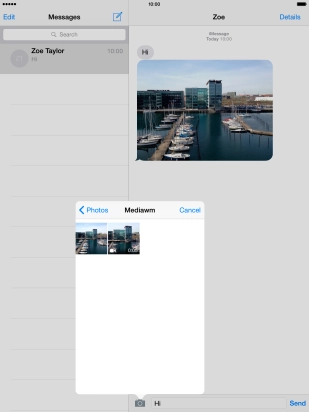 Press the required picture or video clip.