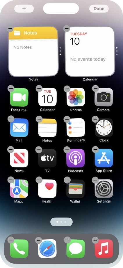 Press the home screen icon.