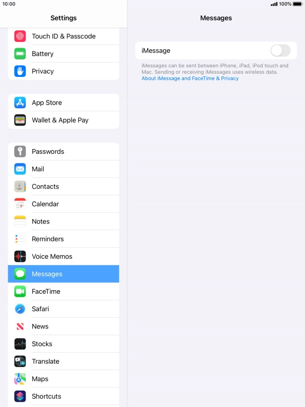 Press the indicator next to 