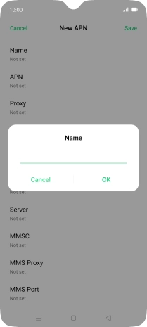 Key in Vodafone MMS and press OK.