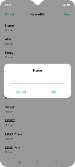 Key in Vodafone MMS and press OK.