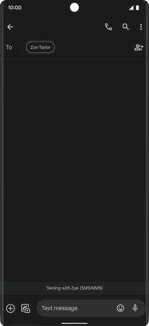 Press the text input field and write the text for your picture message.