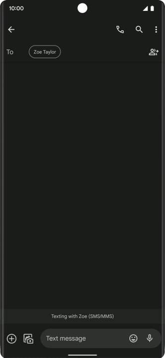 Press the text input field and write the text for your picture message.