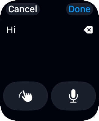 Press the microphone icon and record the message.