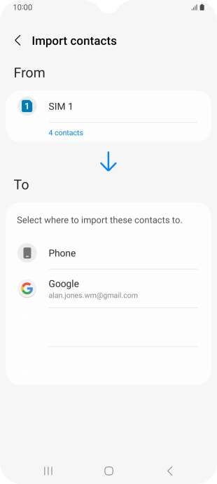 Press the required Google account.