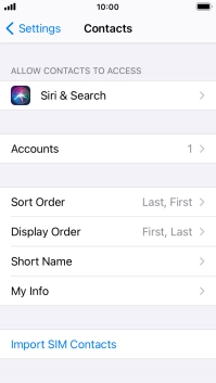Press Import SIM Contacts.