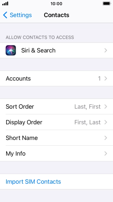 Press Import SIM Contacts.