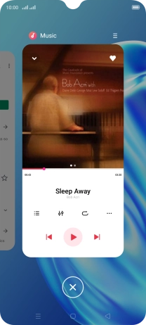 To end one running application, slide your finger upwards on the required application.