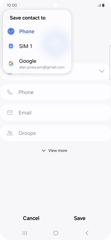 Press the required Google account.