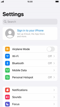 Press Sign in to your iPhone.