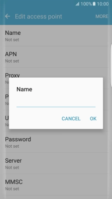 Key in Vodafone Internet and press OK.