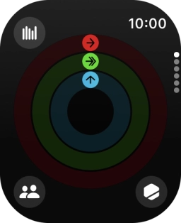 The screen will tell you how far you are from completing your daily activity goals. When the coloured rings are closed, you've reached the goals of your daily activity.