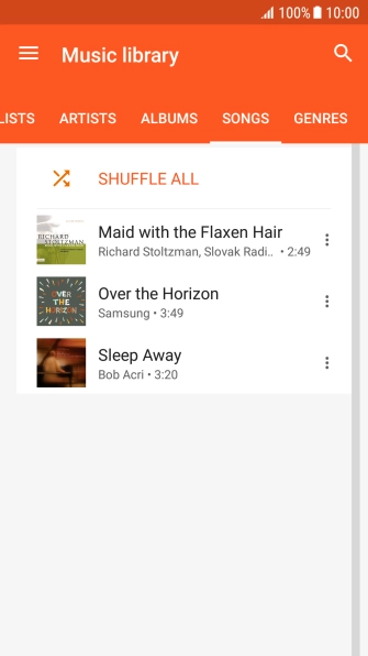 Press the required audio file.
