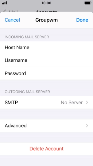 Press SMTP.