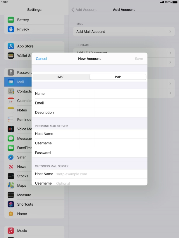 Press Host Name and key in the name of your email provider's outgoing server. Please note that if you can't send email messages when using your email provider's outgoing server, key in smtp.vodafone.net.au (Vodafone's outgoing server).