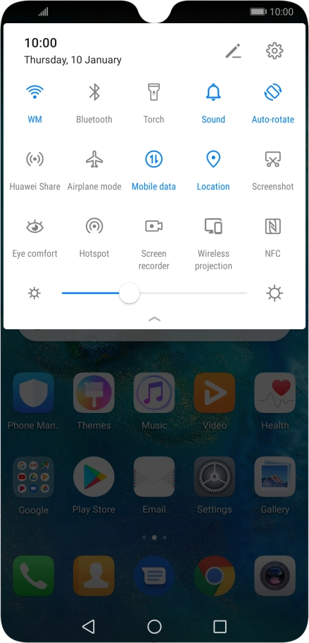 Press Mobile data to turn the function on or off.