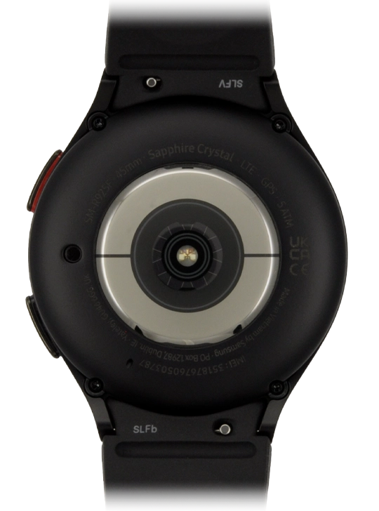 Place the back of your smartwatch on the magnetic charger allowing it to click into place.