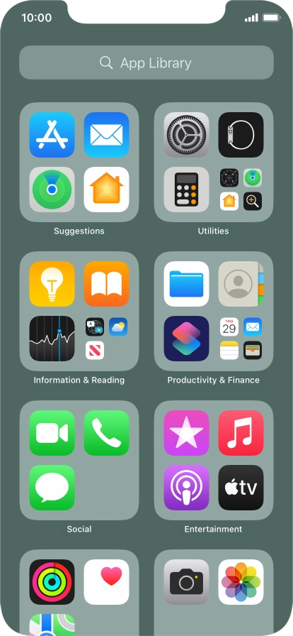 Press the required app.