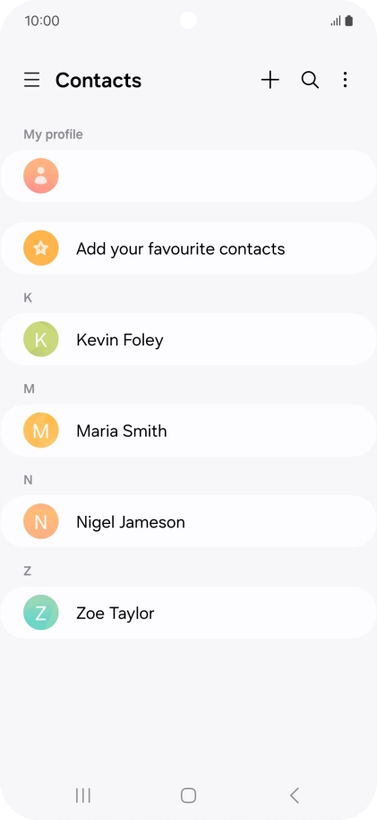 Press the new contact icon.