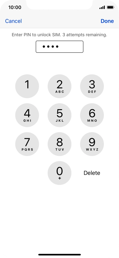 Key in your PIN and press Done.