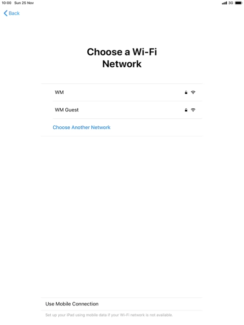 Press the required Wi-Fi network.