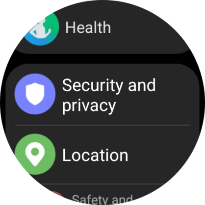 Press Security and privacy.