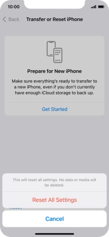Press Reset All Settings.