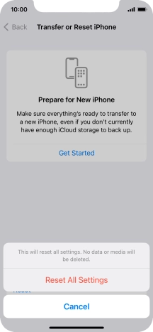 Press Reset All Settings.