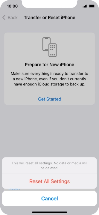 Press Reset All Settings.