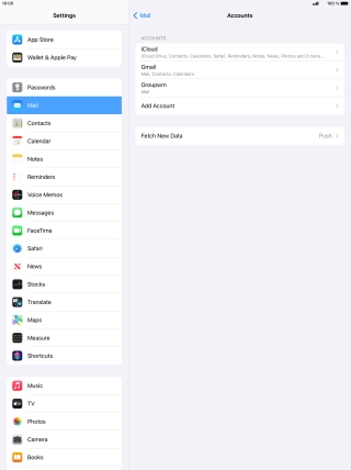 Press the name of the email account you've just set up.