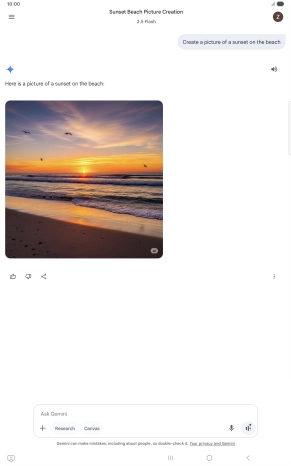 You can also ask Gemini to generate a picture based on your description.