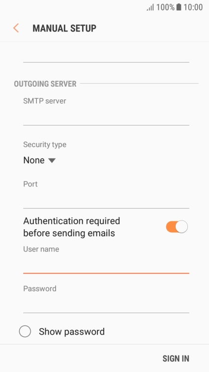 Press the field below 