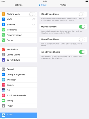 Press the indicator next to 