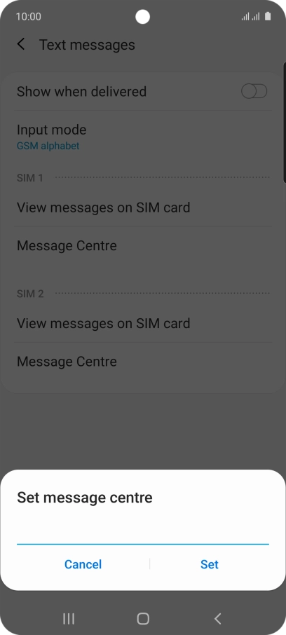 Key in +61415011501 and press Set.