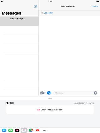 You can also send pictures, video clips, audio files and different effects in your iMessage. Follow the instructions on the screen to send your iMessage with the required content.