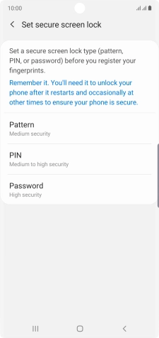Press the required phone lock code and follow the instructions on the screen to create an additional phone lock code.