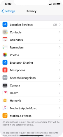 Press Location Services.