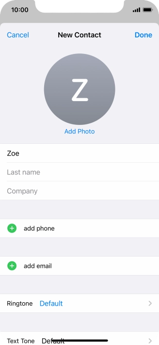 Press Last name and key in the last name.