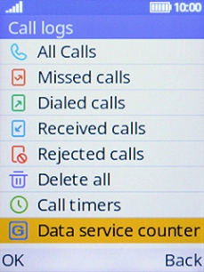 Select Data service counter.