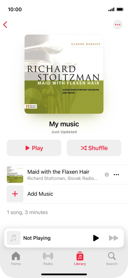 Go to the required category or playlist and press the required audio file.