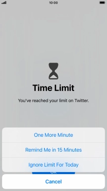 Press the required setting.