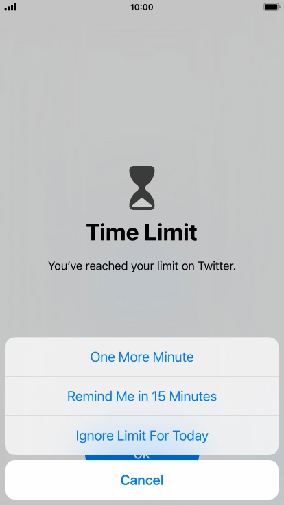 Press the required setting.