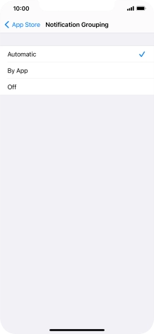Press the required setting.