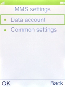 Select Data account.