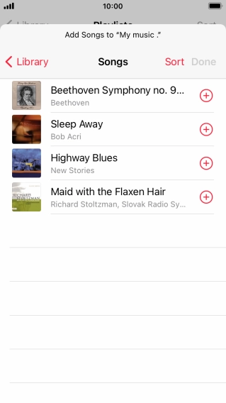 Go to the required category and press the required audio file.