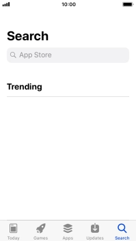 Press the search field and key in the name or subject of the required app.